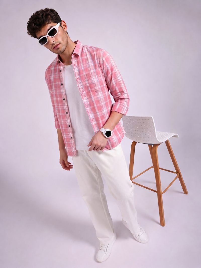 YELLOWDASH Men Regular Fit Checkered Spread Collar Casual Shirt - Image 6