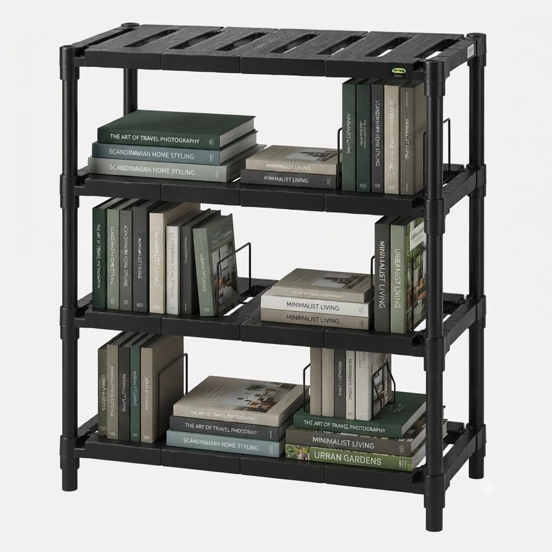 FurniGully Plastic Shoe Rack (BLACK, 4 Shelves, DIY(Do-It-Yourself)) - Image 3