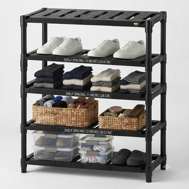 FurniGully Plastic Shoe Rack (BLACK, 4 Shelves, DIY(Do-It-Yourself)) - Image 6