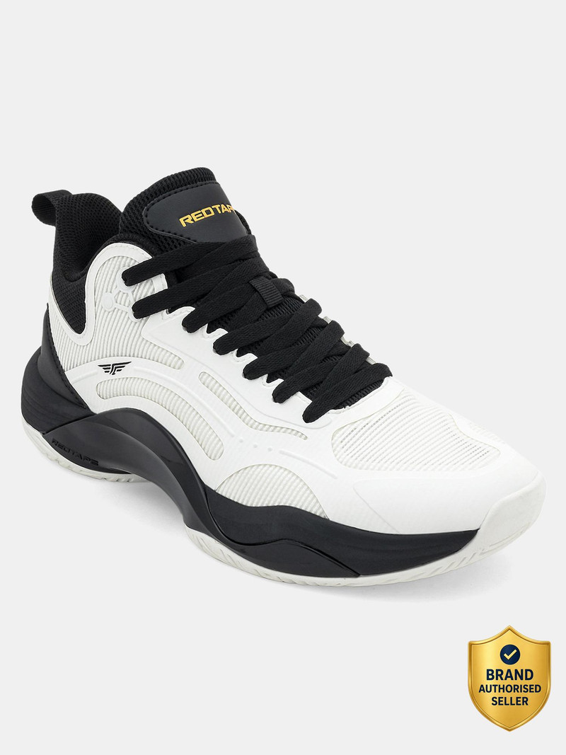 RED TAPE Men's Basketball-Style Shoes for Bold Streetwear Looks Sneakers For Men Black, White , 8