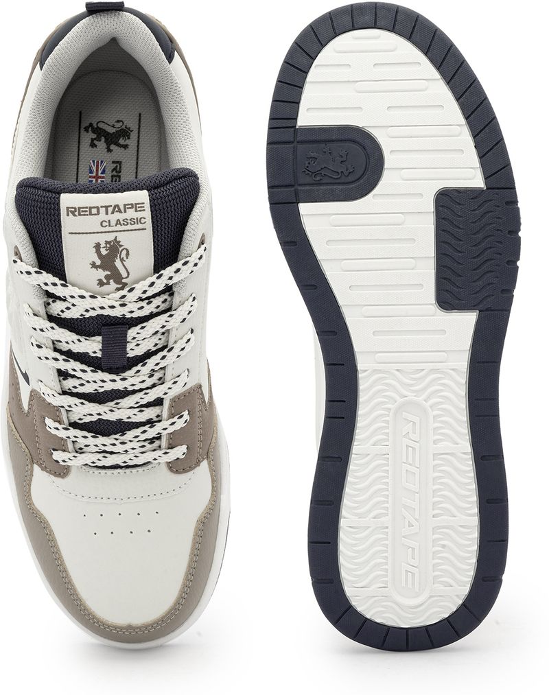 RED TAPE Men Low Cut Sneaker Beige White - Image 6
