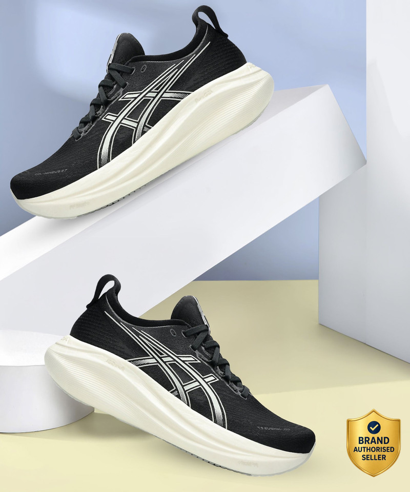 Asics GEL-NIMBUS 27 Running Shoes For Men Off White , 6