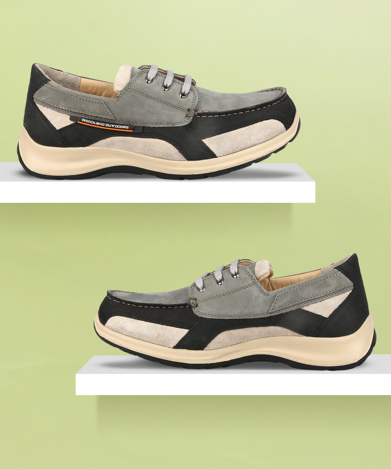 WOODLAND Lace Up Lightweight Breathable Comfortable Daily Use Casuals For Men Grey , 9