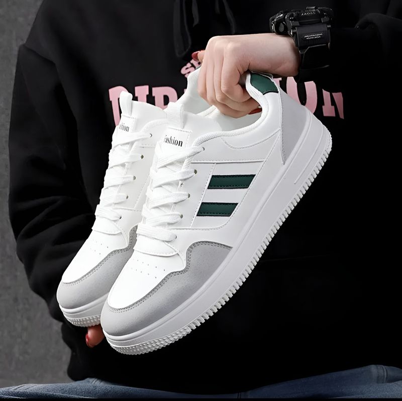 Pocy Shoes White Men's Breathable Sneakers - Image 5