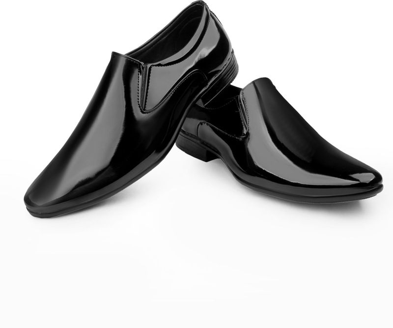 T-ROCK Stylish Formal Slip-On Shoes for Men and Boys (Black, Size 8) - Image 6