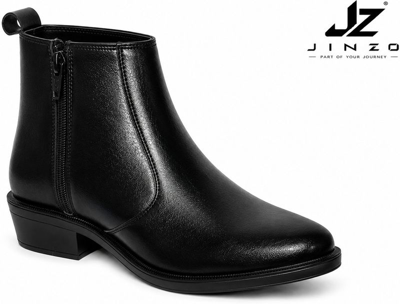 Jz jinzo Pencil Zipper Ankle Boots for Men (Black, 9) - Image 5