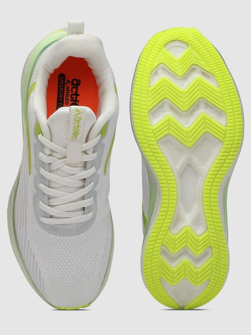ACTION Athleo TURBO-323 Running Shoes (White, Green, Size 8) - Image 8