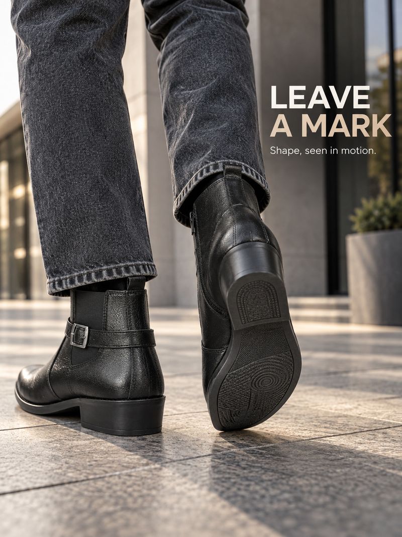 Kraasa Stylish Ankle Boots for Men (Black, 10) - Image 5