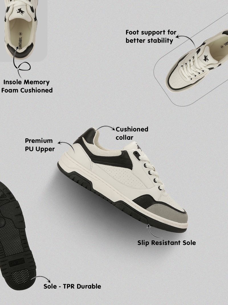 Cantabil Men's Black Sneakers, Size 10 - Image 3