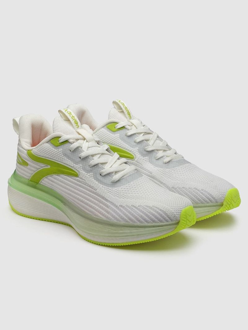 ACTION Athleo TURBO-323 Running Shoes (White, Green, Size 8) - Image 6