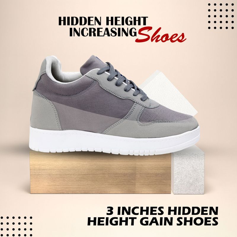 BXXY Men's Grey 3 inch Height Increasing Shoes - Image 2