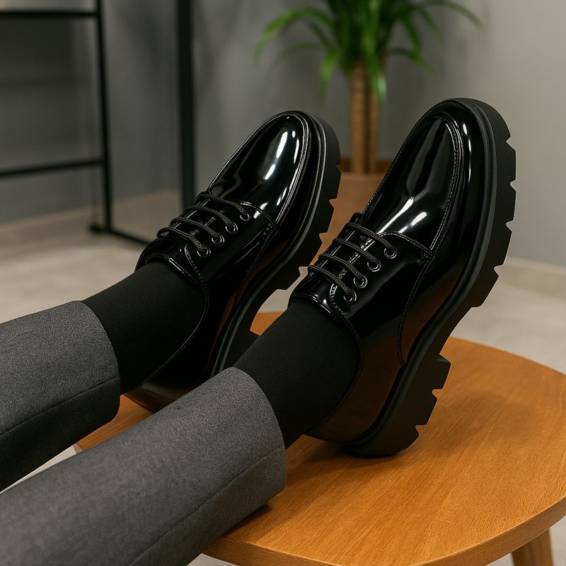 leo's Fitness shoes Leo Chunky Patent Casual Shoes - Image 5