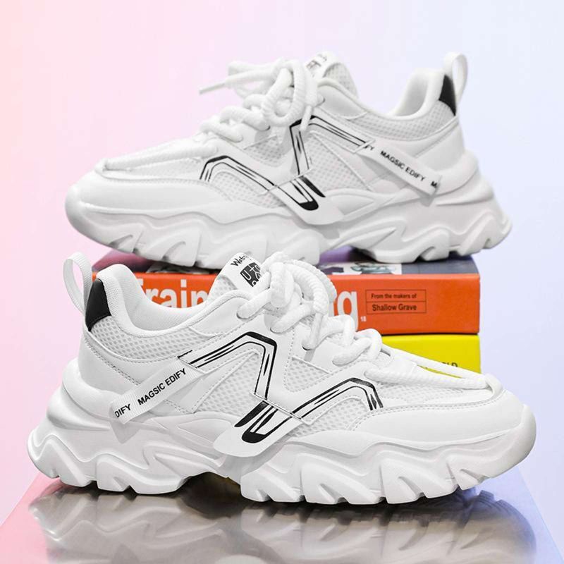 Tsia Solid Sneakers Unisex White 8 - Image 4