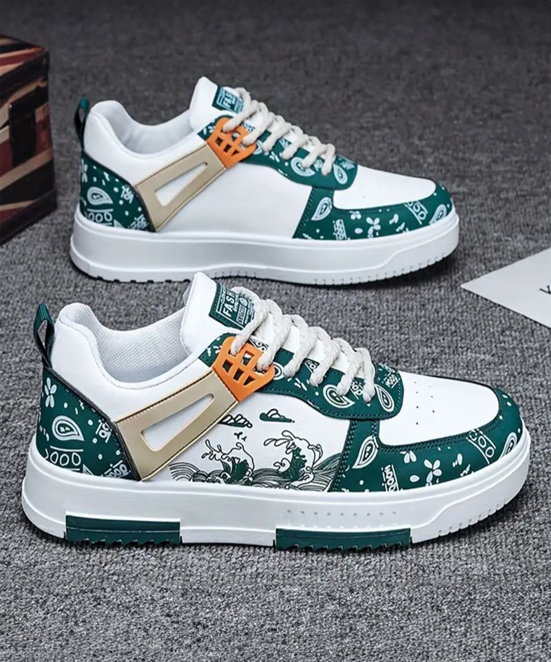 Xtoon Good vibes white green light weight sneakers sports Casuals...more - Image 2