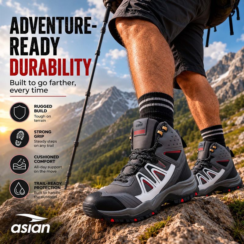 asian EVEREST-24 Men's Water Resistant Hiking Boots - Image 5
