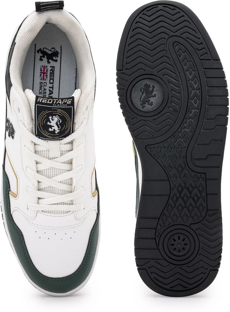 RED TAPE Sneakers for Men | Premium PU Finish, Lace-Up Closure & Stylish Uplift Sneakers For Men (Green, White , 6) - Image 6