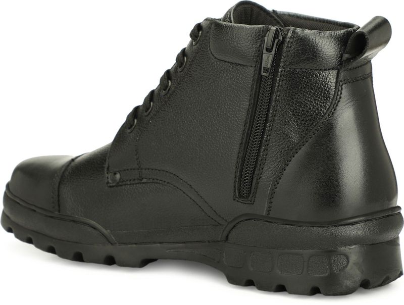 ERIX Pure Leather Ankle Length Police Boots For Men (Black, 8) - Image 5