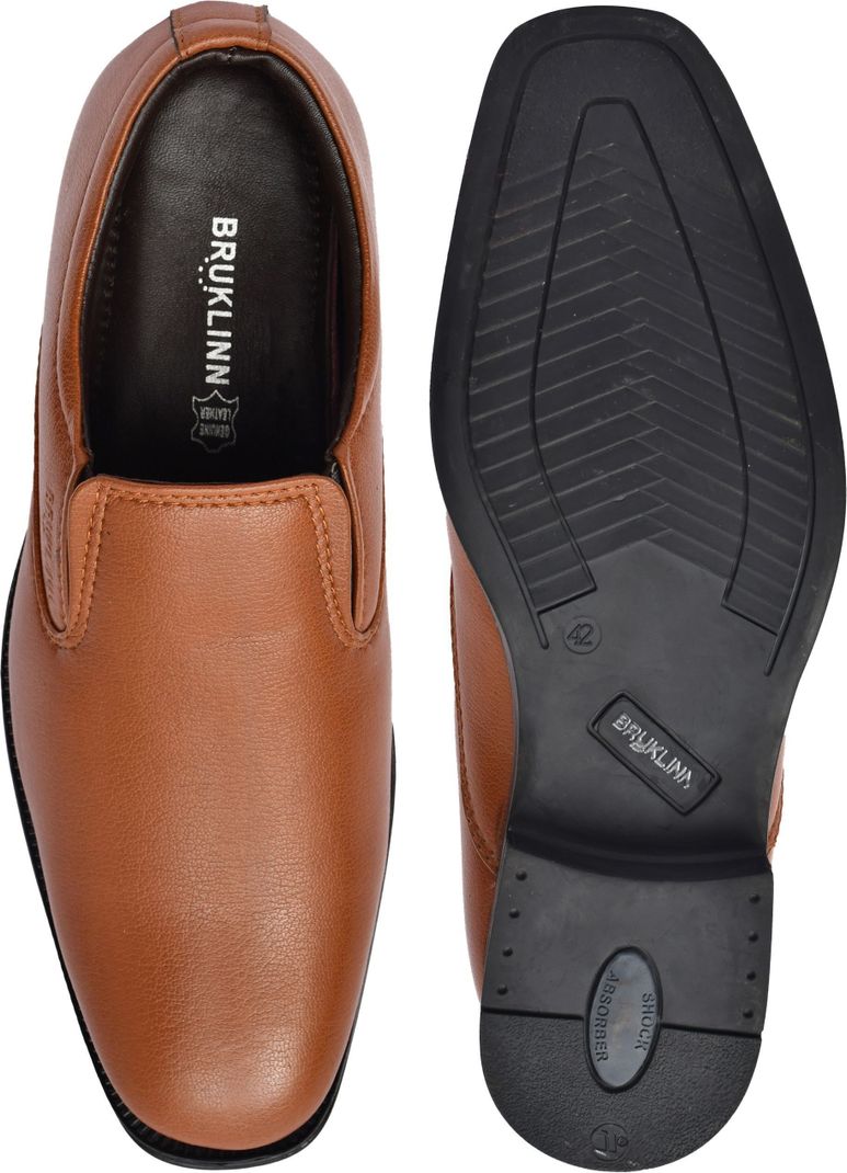 Bruklinn Formal shoes Slip On For Men (Tan , 9) - Image 8