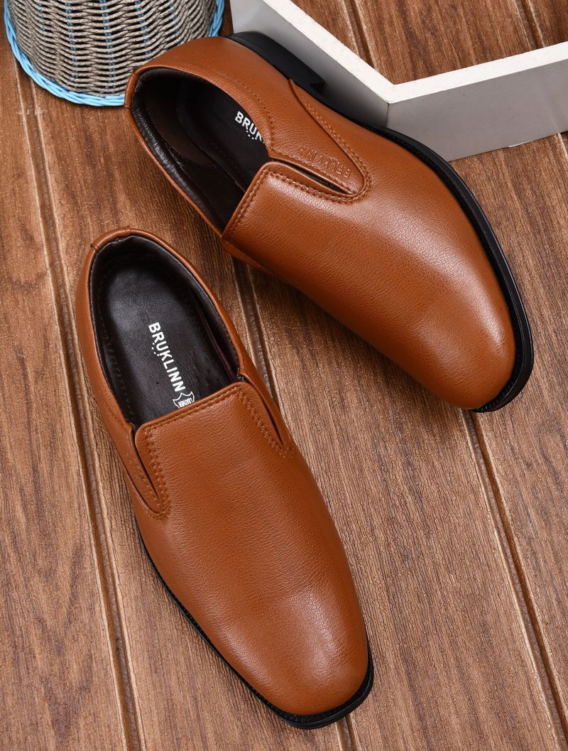 Bruklinn Formal shoes Slip On For Men (Tan , 9) - Image 5