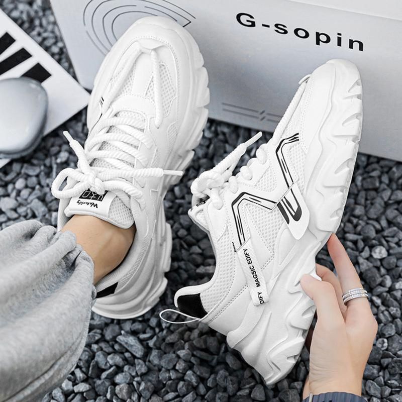 Tsia Solid Sneakers Unisex White 8 - Image 5