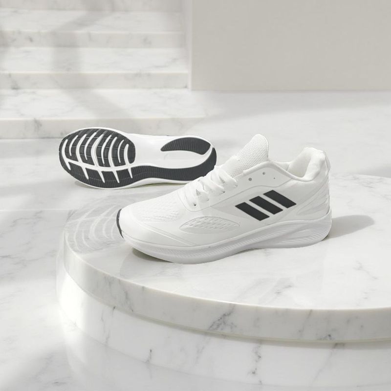 AZEEREXA Indian Frenzy PU Sports Running Shoes for Men White - Image 3