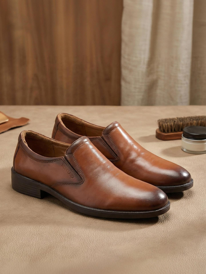 WOODLAND Formal Slip On Office Wear Comfortable Premium Slip On For Men (Tan , 6)