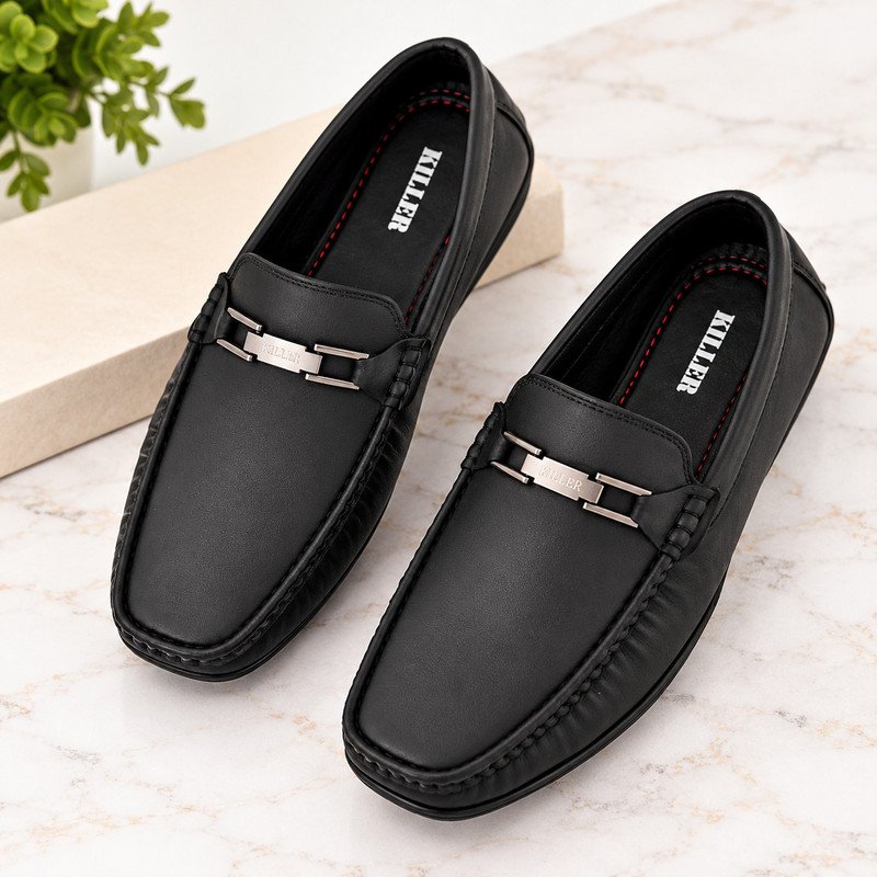 KILLER Men's Leather-Grain Slip-On Driving Loafers