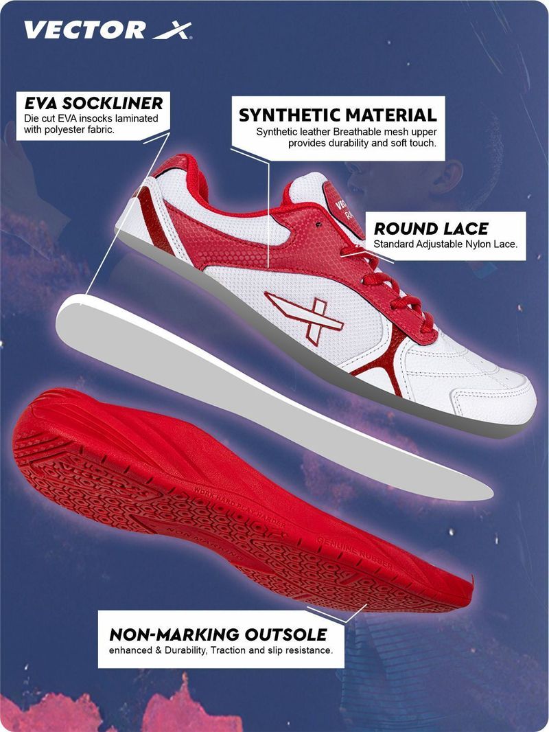 Vector X Ranger Court Shoes Power Cusion Synthetic Mesh - Image 5
