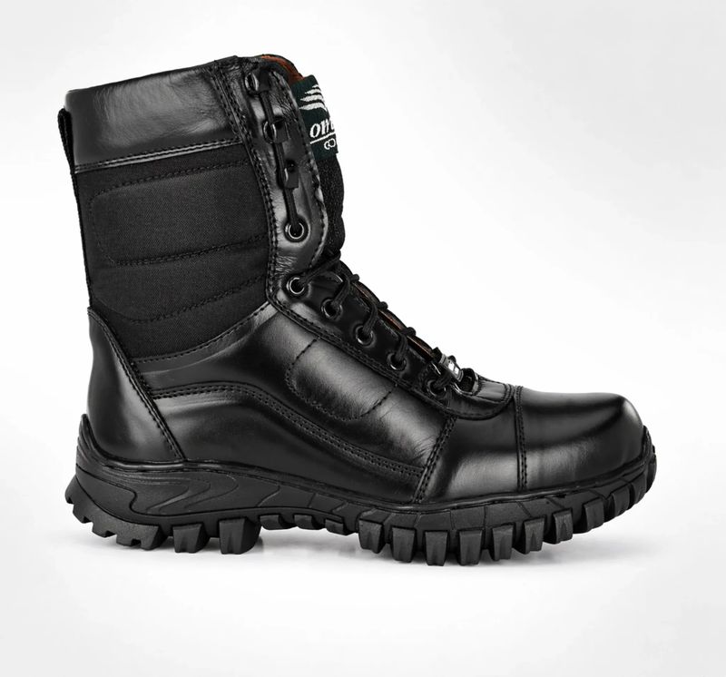 OMEE GOLD Menâs Tactical Army Boots |Outdoor Hiking Trekking Work Boots | Free Green Socks Casuals For Men (Black , 8) - Image 5