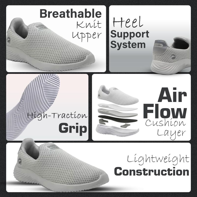 ACTION Athleo ATG-424 Men's Slip-On Running Shoes - Image 5