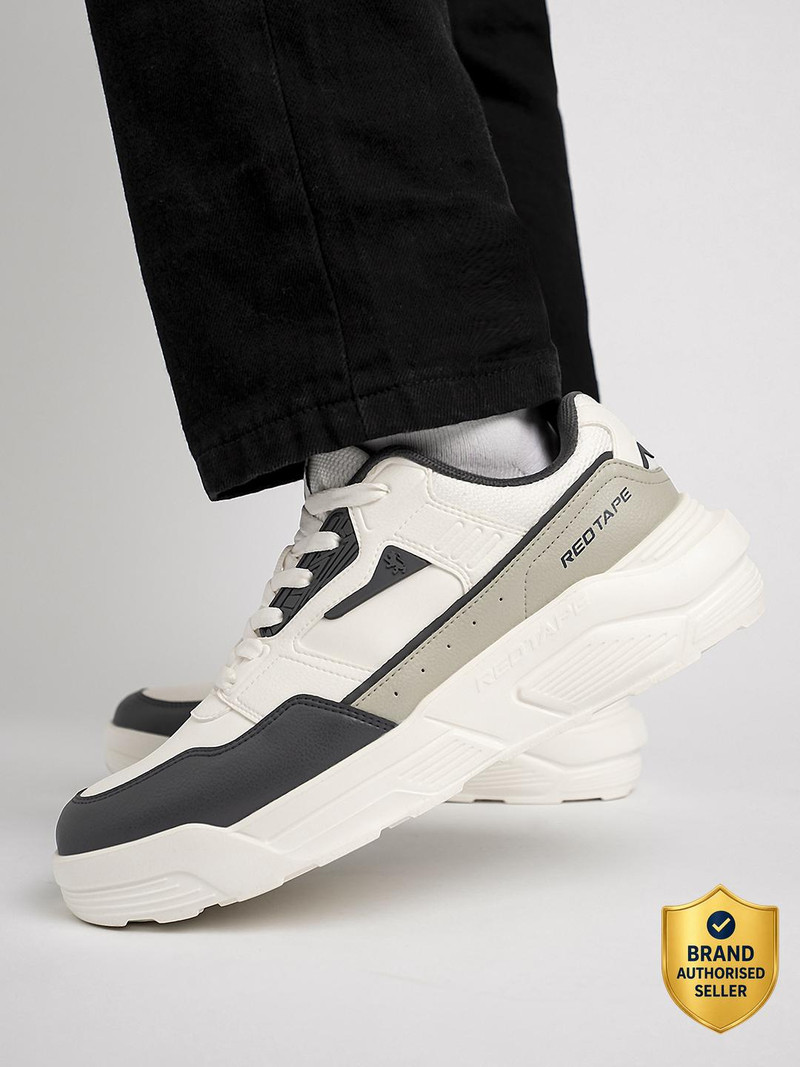 RED TAPE Everyday Casual Looks Sneakers For Men (Black, White , 6)