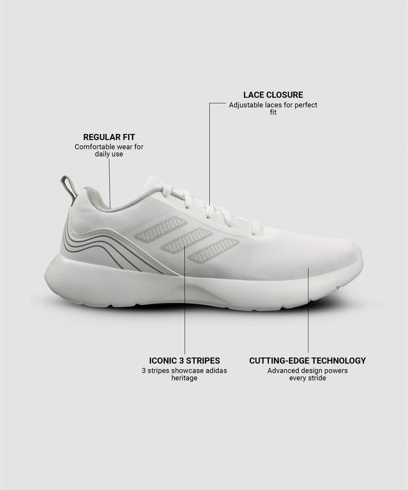 ADIDAS ONYXD Running Shoes For Men (White , 11) - Image 4
