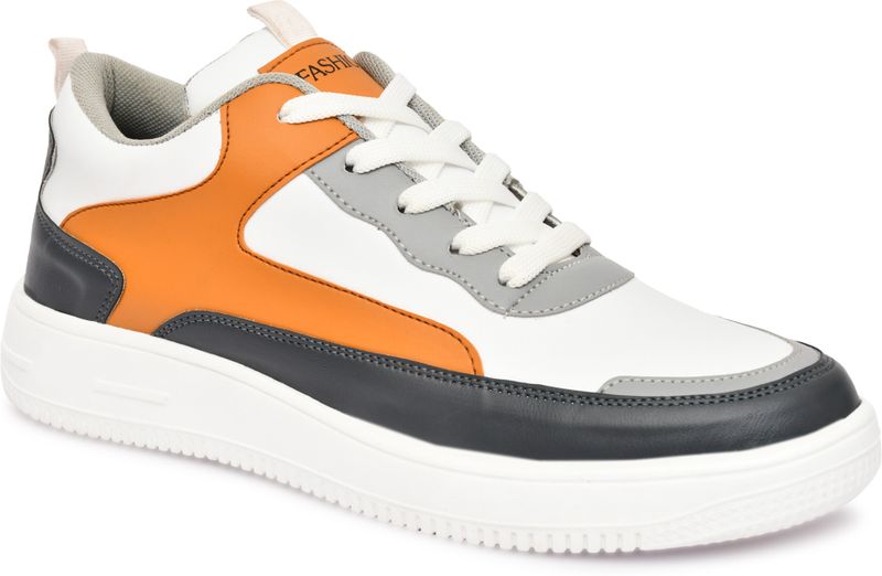 Bacan Multicolor Casuals Sneakers For Men (White, Tan, Grey , 9) - Image 4