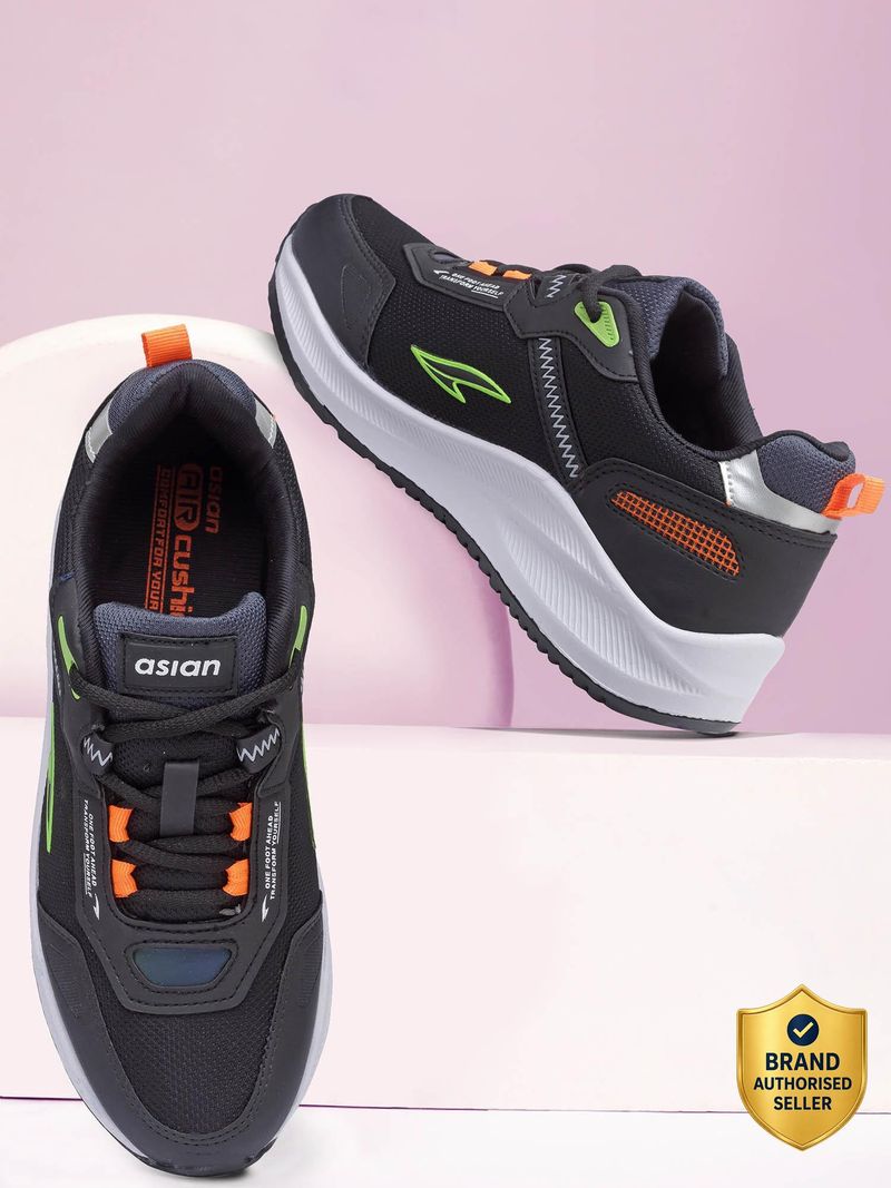 asian Nexon-13 Black Men's Running Shoes - Image 2