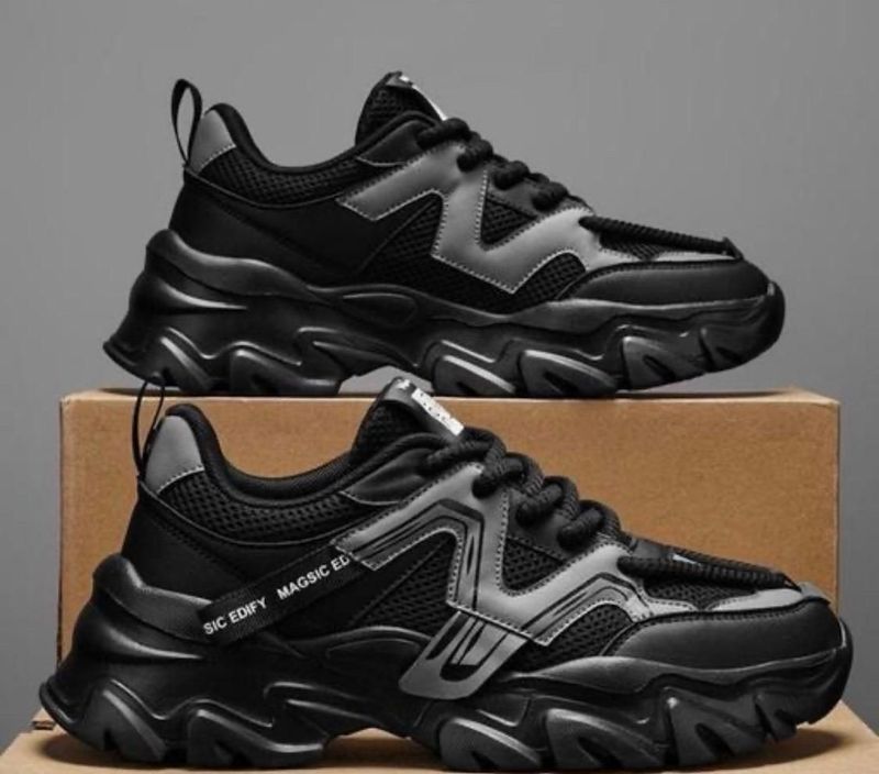 VEXIMO Men Lace-Up Casual Sneaker Shoes (WNG-3455-BLK-7) - Image 2