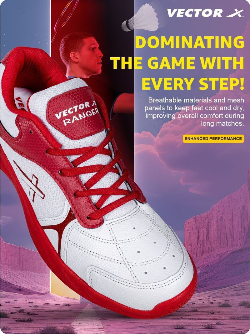 Vector X Ranger Court Shoes Power Cusion Synthetic Mesh - Image 3