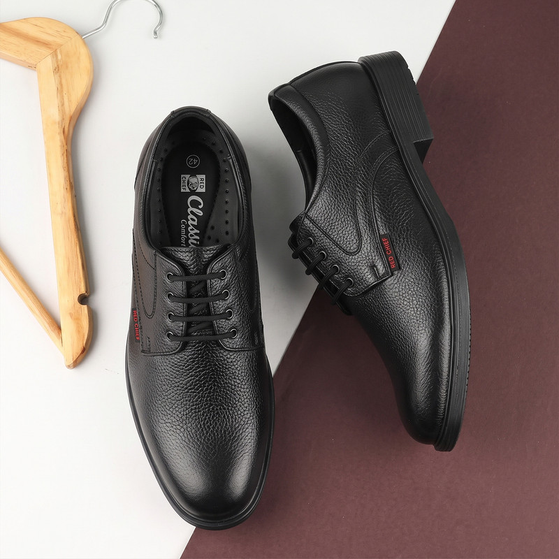 RED CHIEF Genuine Leather Formal Derby Shoes for Men Black RC3501 001 Lace Up For Men - Buy RED CHIEF Genuine Leather Formal Derby Shoes for Men Black