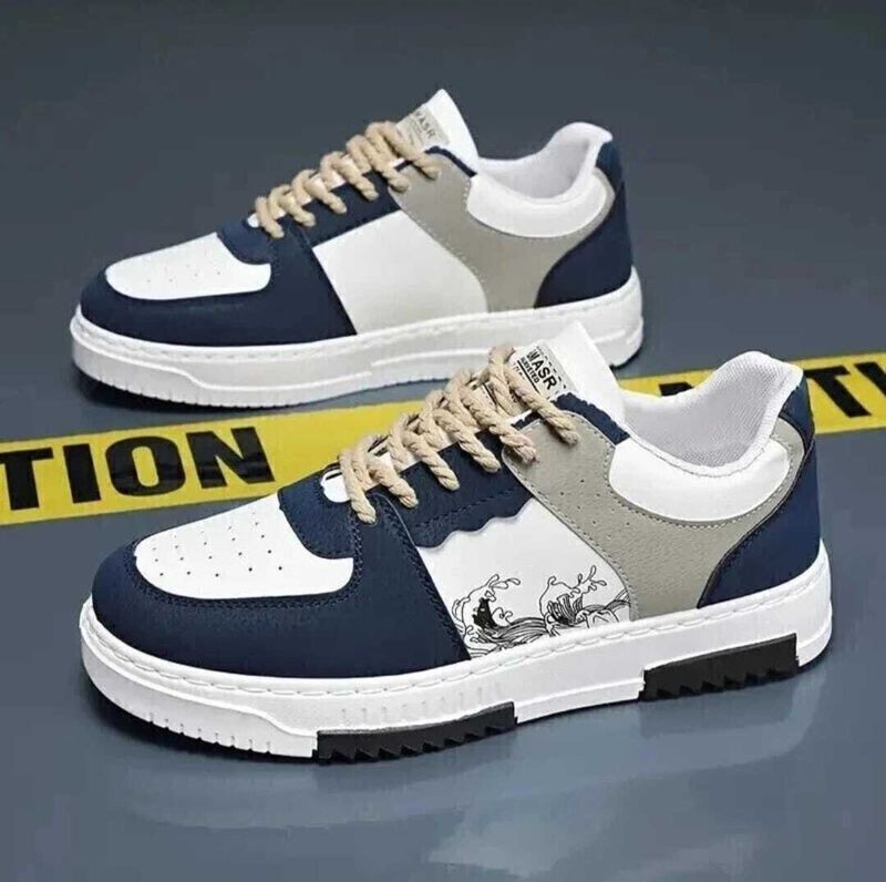 TANVEO Men Navy Multicolor Sneakers Size 7 - Image 3