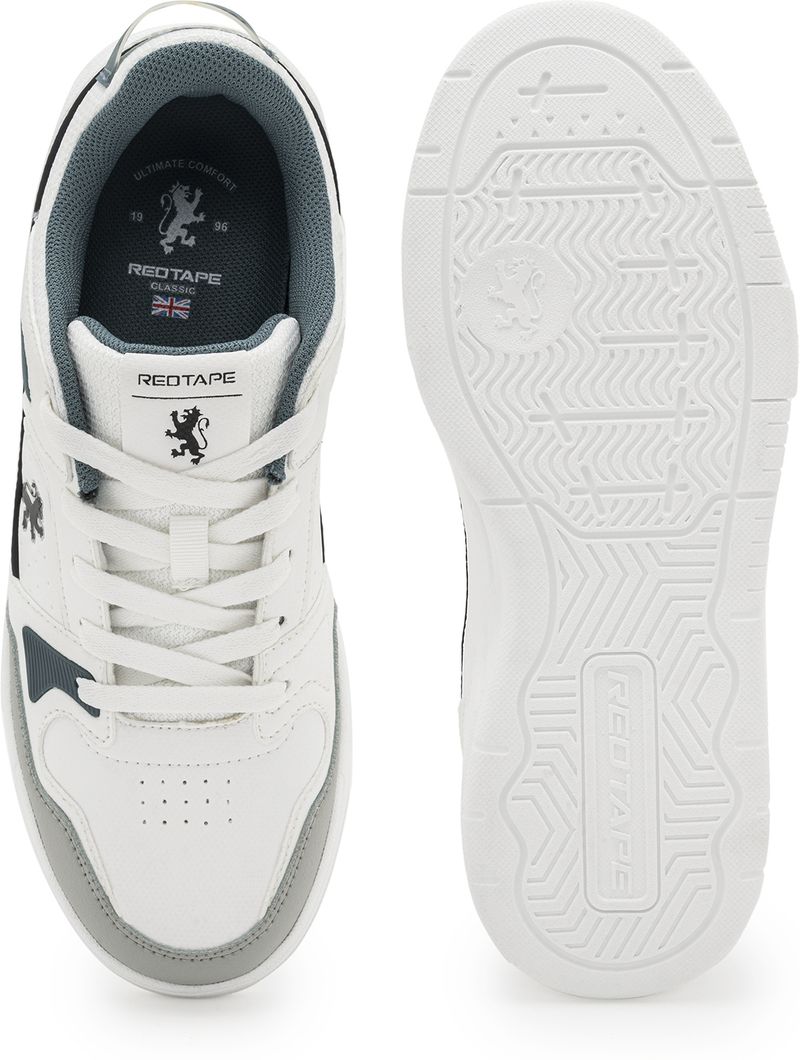 RED TAPE Low Cut Lifestyle Sneakers for Men White Green - Image 6