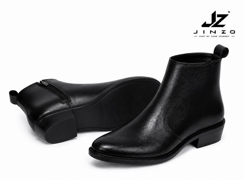 Jz jinzo Pencil Zipper Ankle Boots for Men (Black, 9) - Image 6