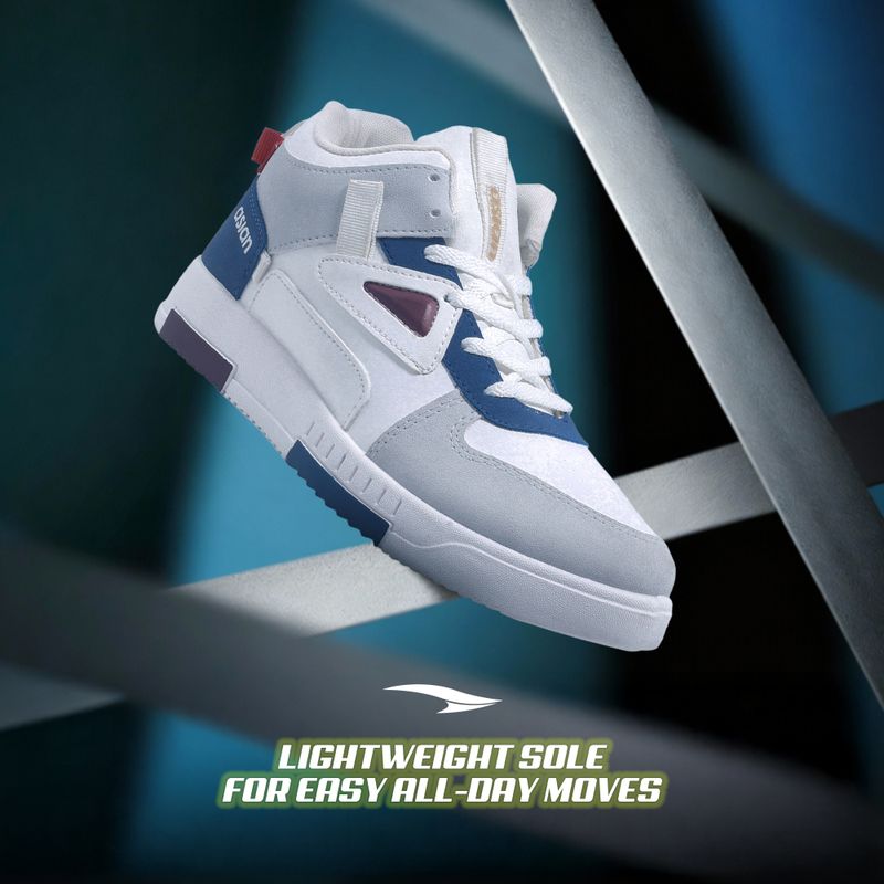 asian Tarzan-11 Sneakers,Casual,Canvas,Loafers High Tops For Men High Tops For Men (White, Blue , 7) - Image 5