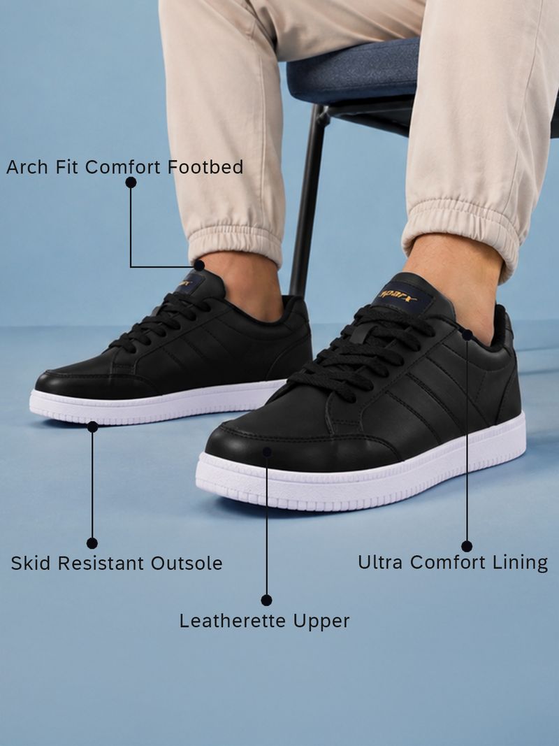 Sparx SM 9117 | Stylish, Comfortable | Sneakers For Men (Black, Gold , 8) - Image 5