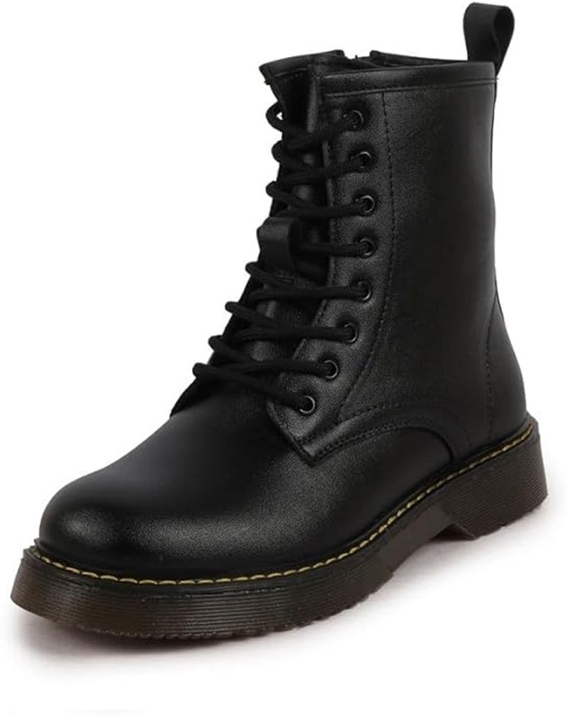 FAUSTO Classic High Ankle 8-Eye Lace Up Boots - Image 2