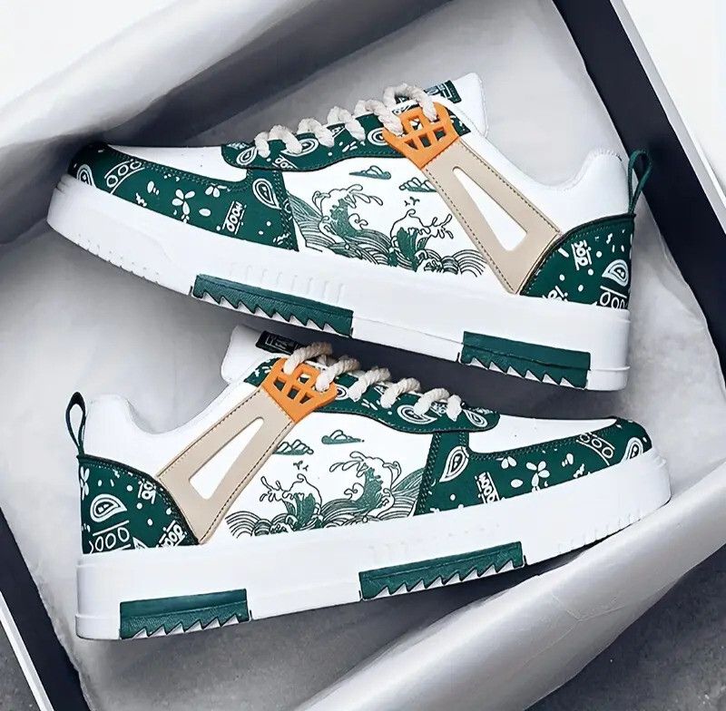 Xtoon Good vibes white green light weight sneakers sports Casuals...more - Image 4