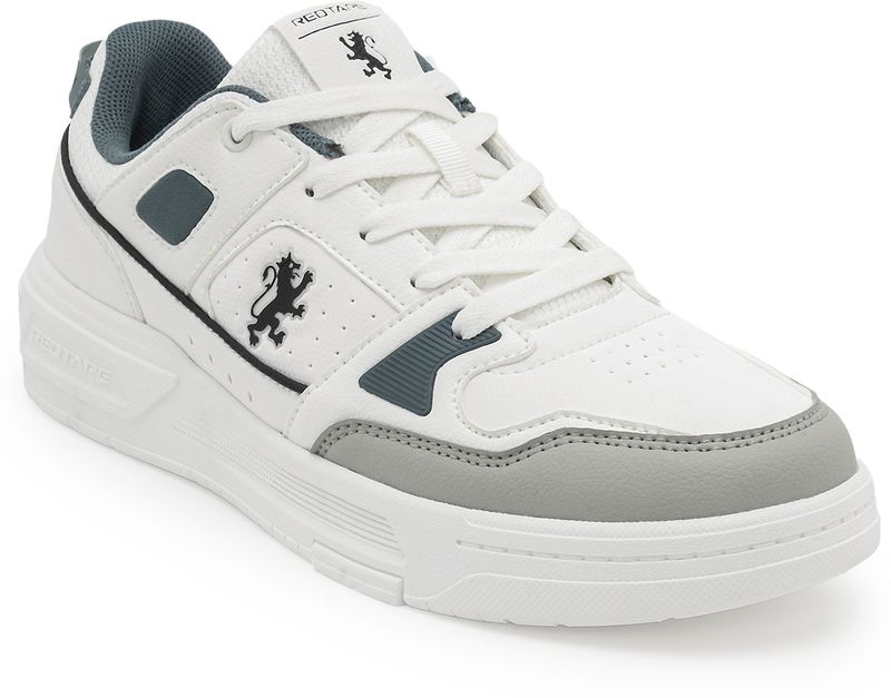 RED TAPE Low Cut Lifestyle Sneakers for Men White Green - Image 2