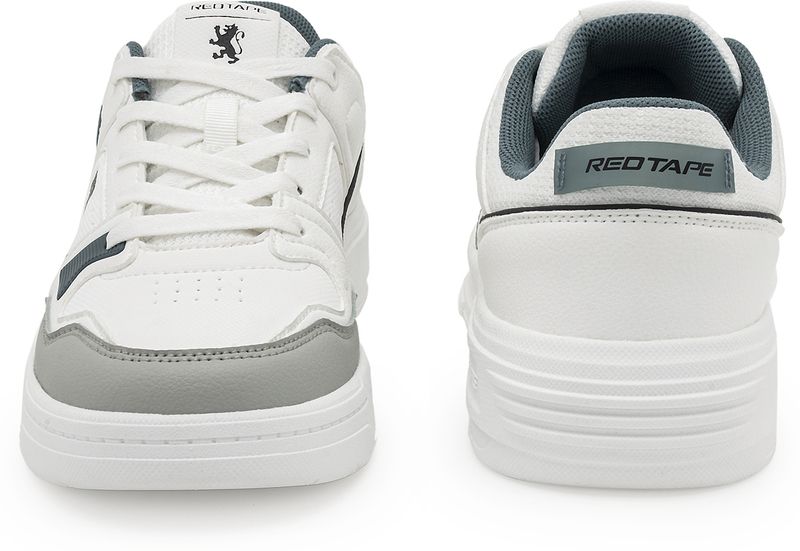 RED TAPE Low Cut Lifestyle Sneakers for Men White Green - Image 5
