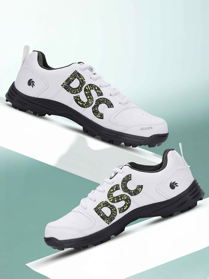 DSC Long Lasting Performance, Durable Cricket Shoes For Men (Grey, White , 9)
