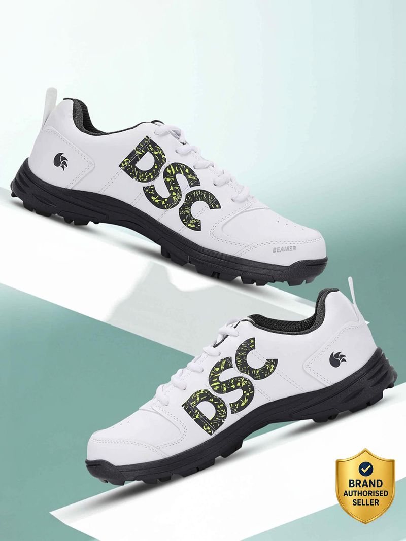 DSC Beamer Cricket Shoes For Men (Grey, White , 10) - Image 2
