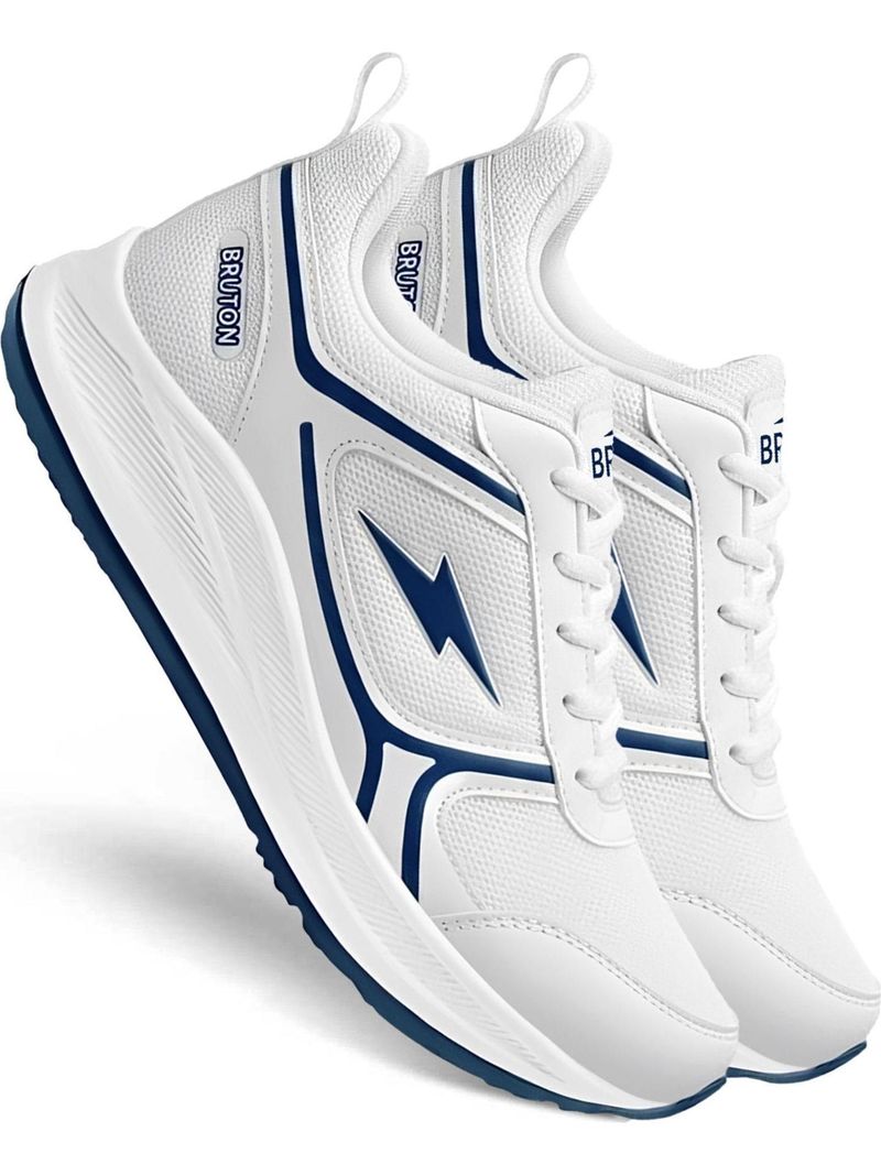BRUTON X-BlueBlaze Running Shoes for Men | Lightweight Sports Shoes | Daily Wear Running Shoes For Men (White , 6) - Image 2
