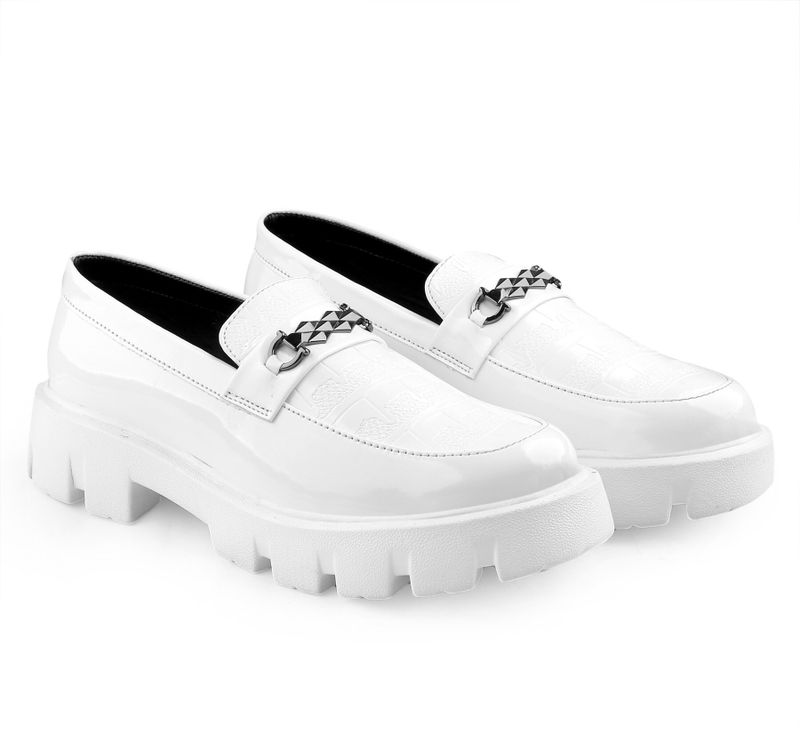 Men's White Synthetic Casual Loafers - Image 2